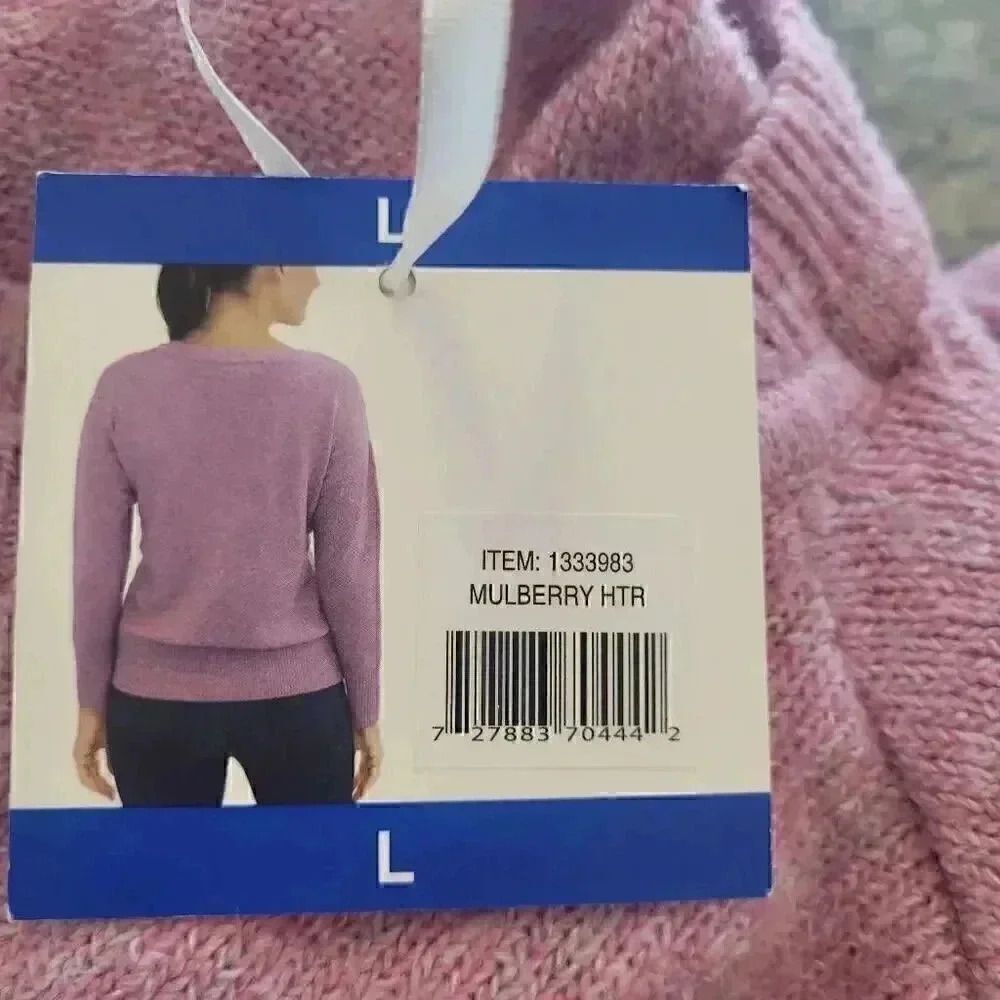 Ellen Tracy Women's Mulberry Heather Poly/Nylon/Spandex Crewneck Sweater NEW - Picture 7 of 12